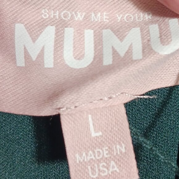 NWT Show Me Your Mumu Claire Midi Dress - Emerald Chiffon, Size Large, Wedding - Picture 2 of 16